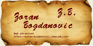 Zoran Bogdanović vizit kartica